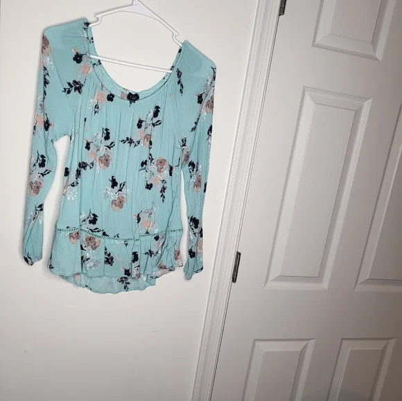 Lee turquoise floral blouse - Picture 2 of 3